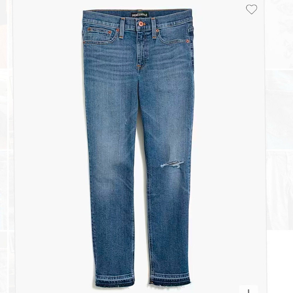 J Crew Factory Slim boyfriend jean with distressed details Medium Wash